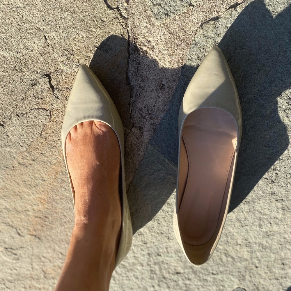 Marina patent leather pointy-toe flats